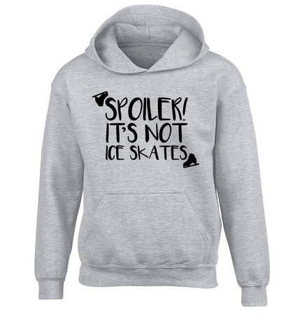 Spoiler it's Not a Pair of Ice Skates children's grey hoodie 12-13 Years