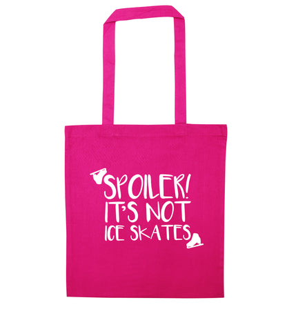 Spoiler it's Not a Pair of Ice Skates pink tote bag