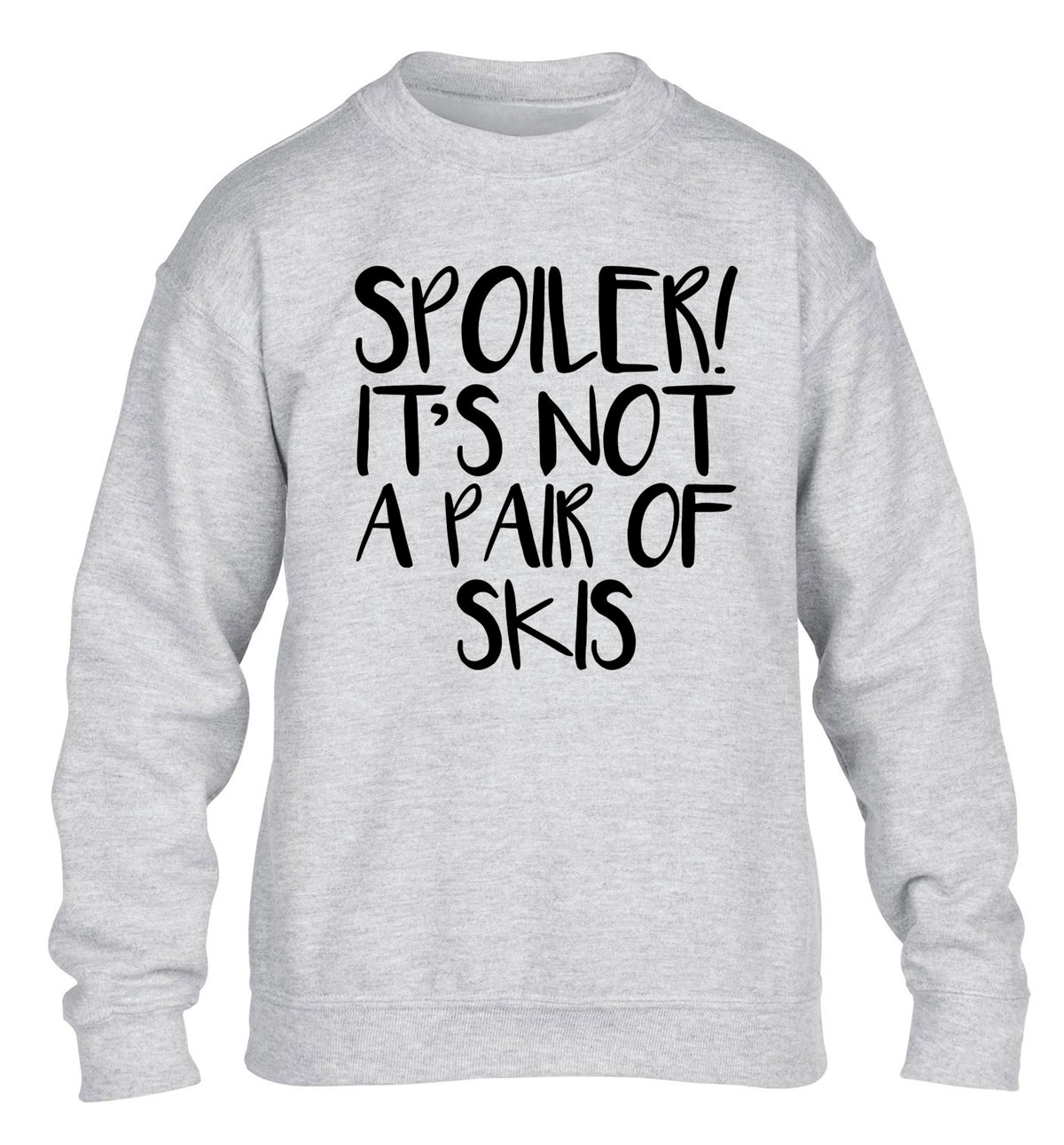 Spoiler it's not a pair of skis children's grey sweater 12-13 Years