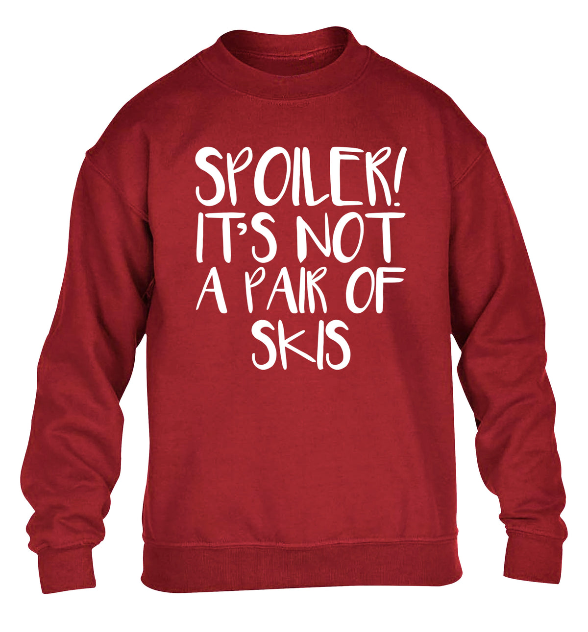 Spoiler it's not a pair of skis children's grey sweater 12-13 Years