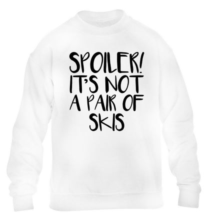 Spoiler it's not a pair of skis children's white sweater 12-13 Years