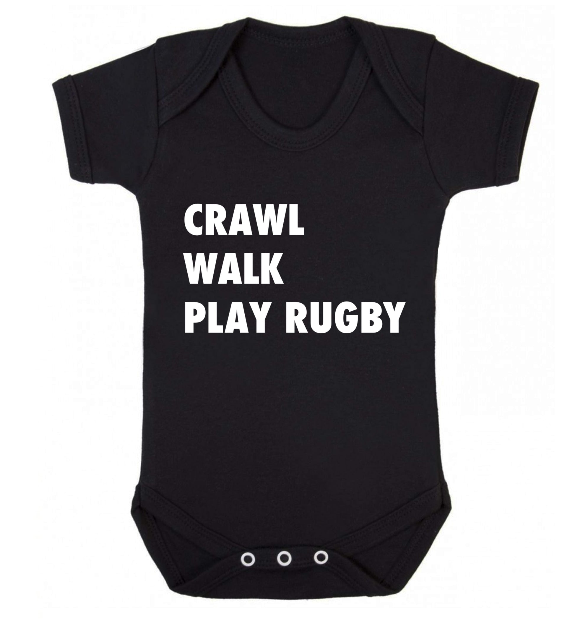 Eat, sleep, play rugby Baby Vest black 18-24 months
