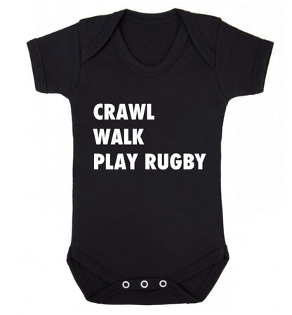 Eat, sleep, play rugby Baby Vest black 18-24 months