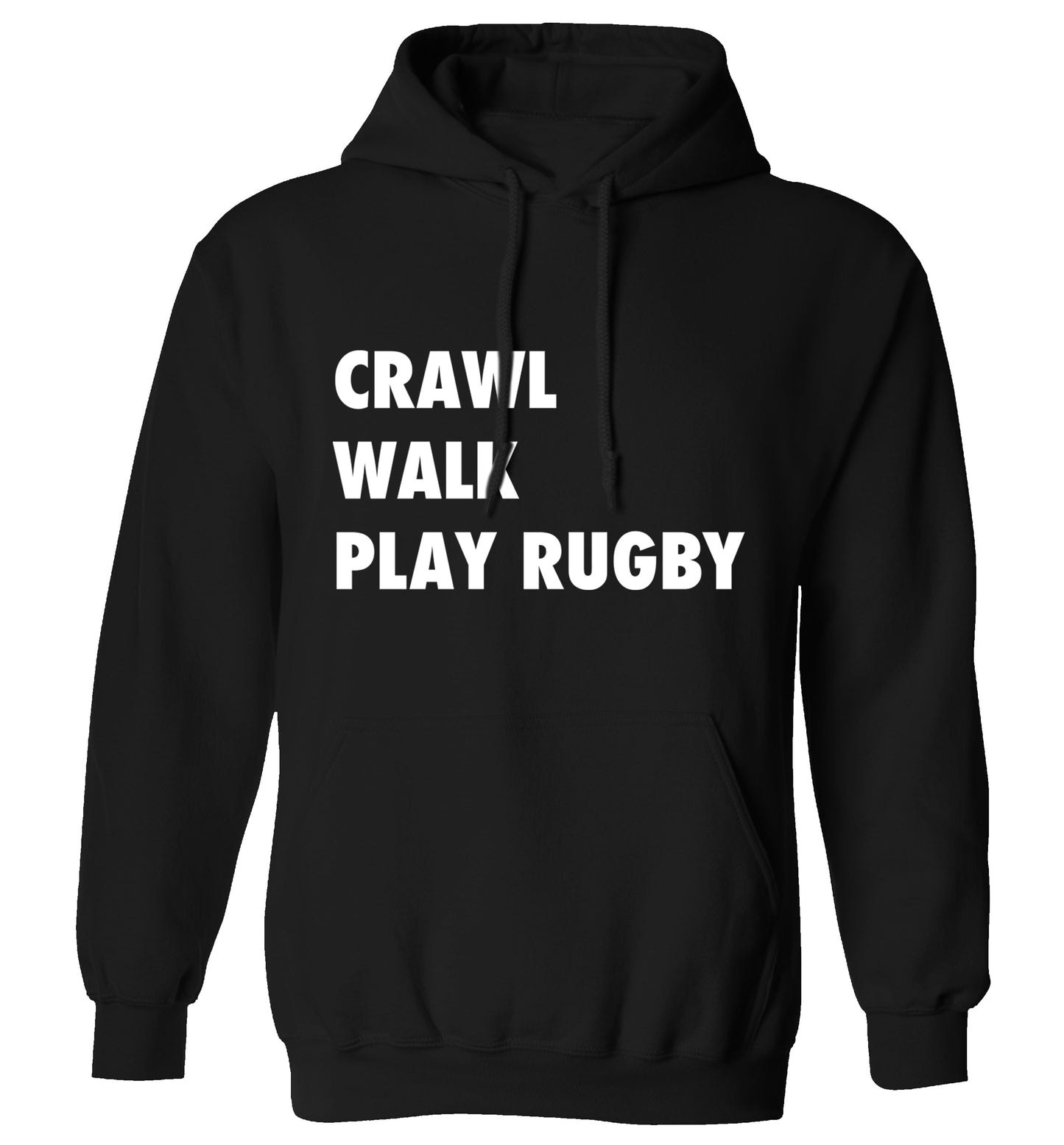 Eat, sleep, play rugby adults unisex black hoodie 2XL