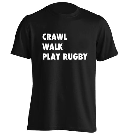 Eat, sleep, play rugby adults unisex black Tshirt 2XL