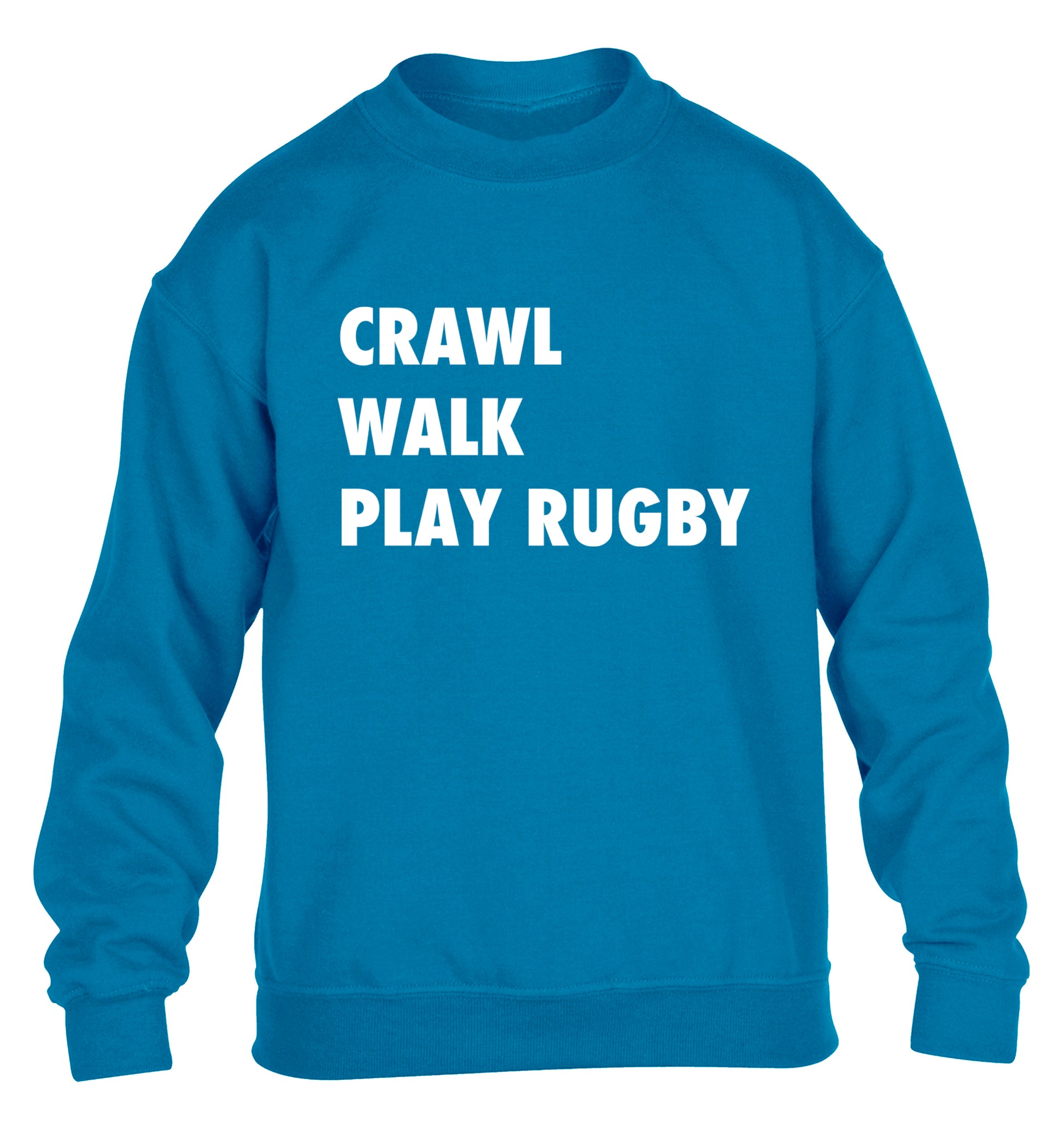 Eat, sleep, play rugby children's blue sweater 12-13 Years