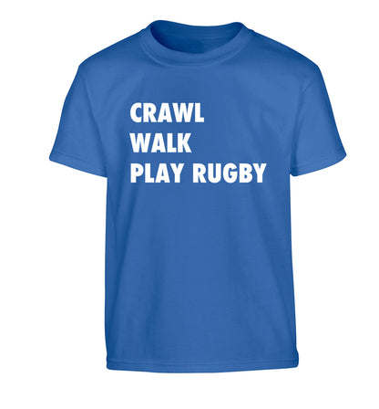 Eat, sleep, play rugby Children's blue Tshirt 12-13 Years