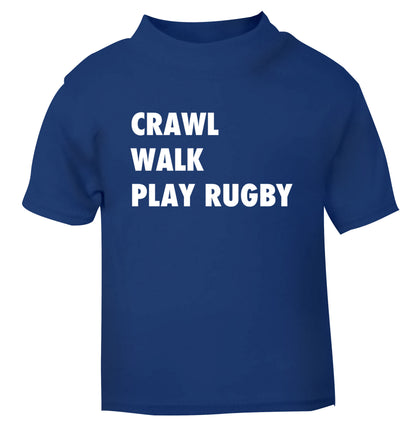 Eat, sleep, play rugby blue Baby Toddler Tshirt 2 Years