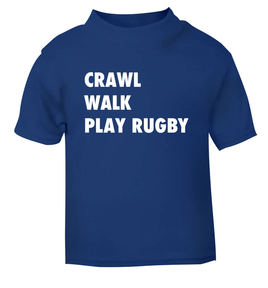 Eat, sleep, play rugby blue Baby Toddler Tshirt 2 Years