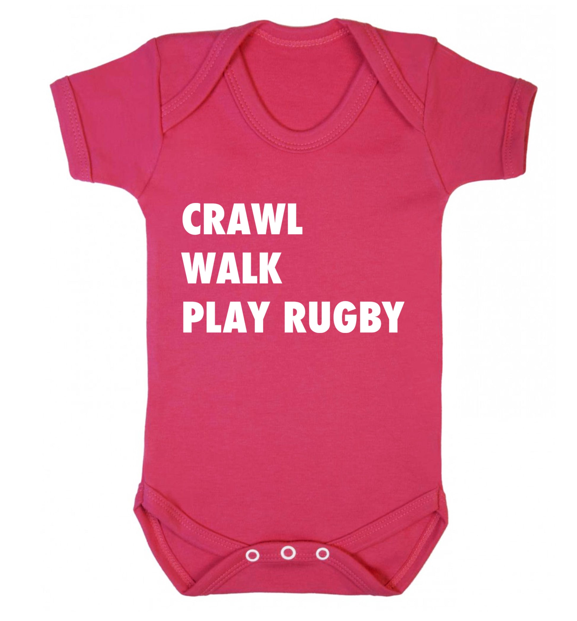 Eat, sleep, play rugby Baby Vest dark pink 18-24 months