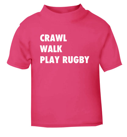 Eat, sleep, play rugby pink Baby Toddler Tshirt 2 Years