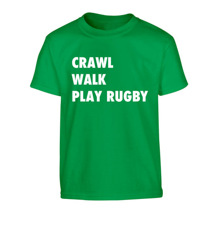 Eat, sleep, play rugby Children's green Tshirt 12-13 Years