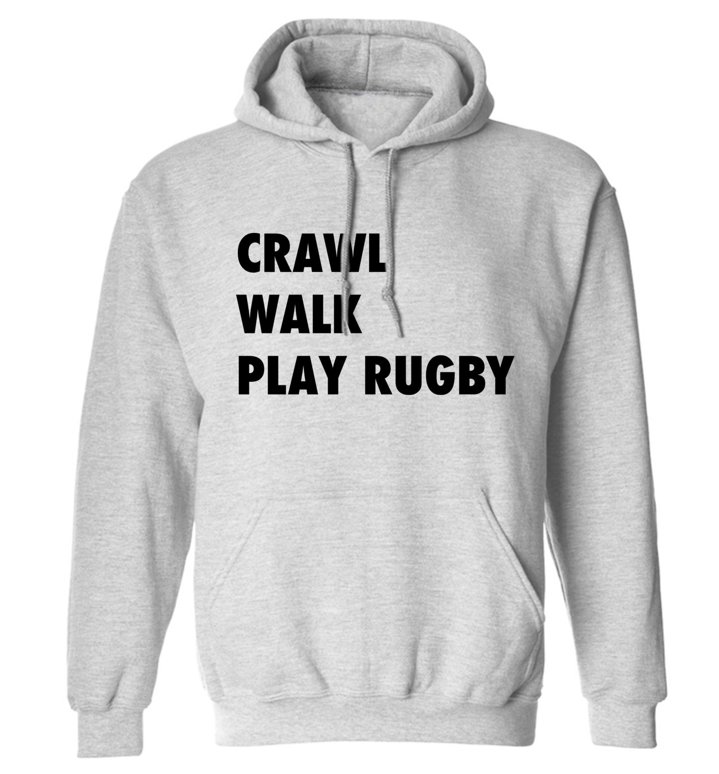Eat, sleep, play rugby adults unisex grey hoodie 2XL