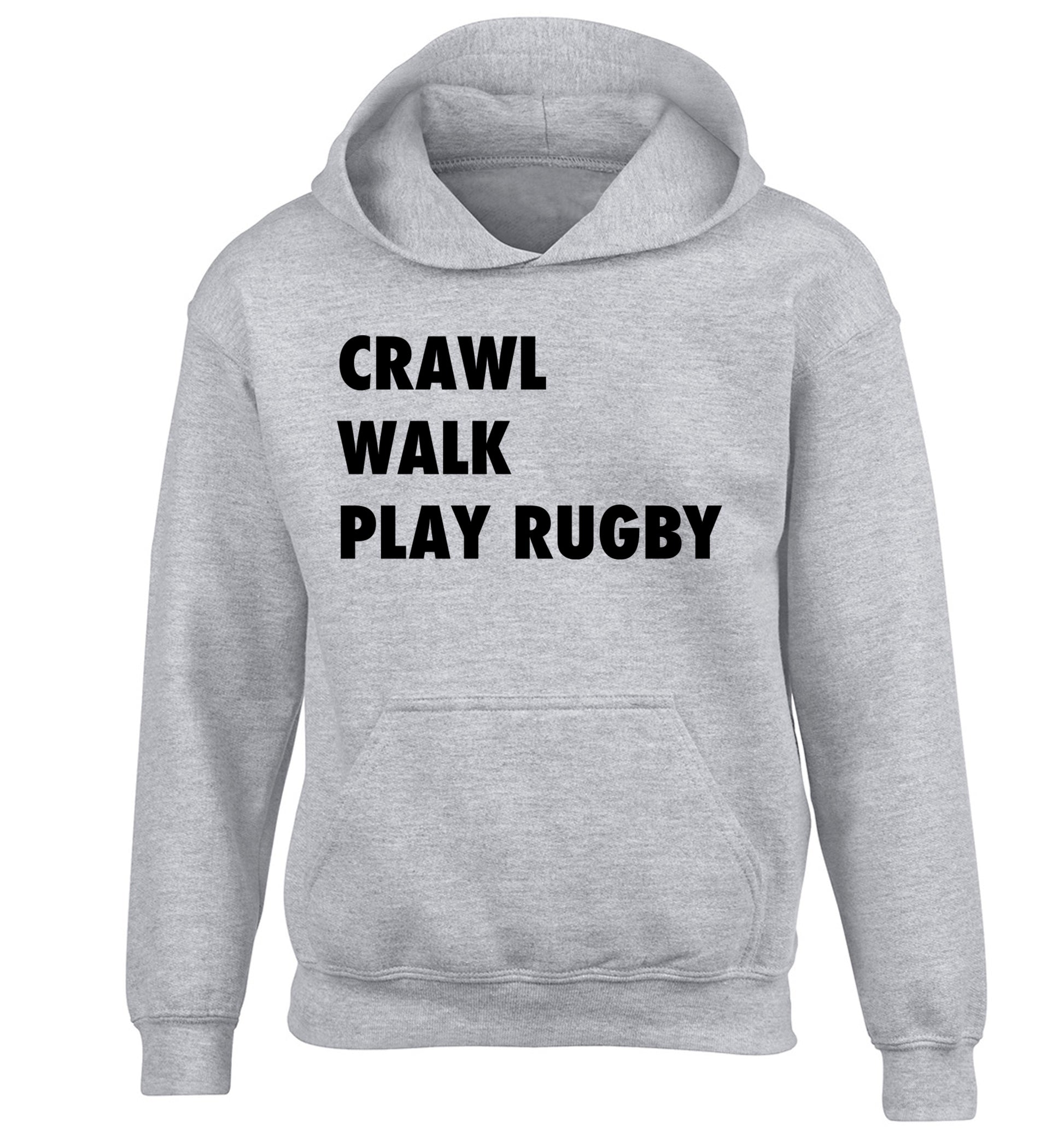 Eat, sleep, play rugby children's grey hoodie 12-13 Years