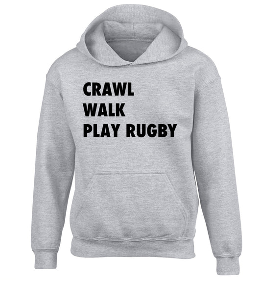 Eat, sleep, play rugby children's grey hoodie 12-13 Years