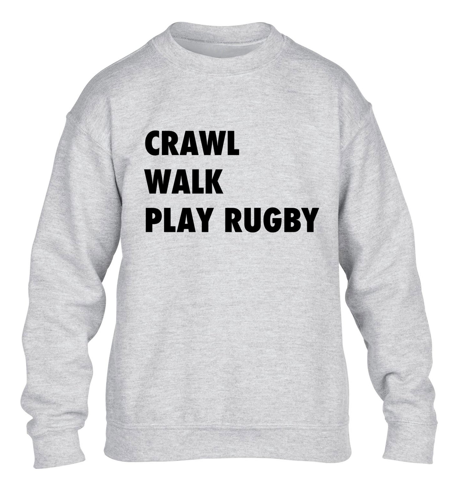 Eat, sleep, play rugby children's grey sweater 12-13 Years