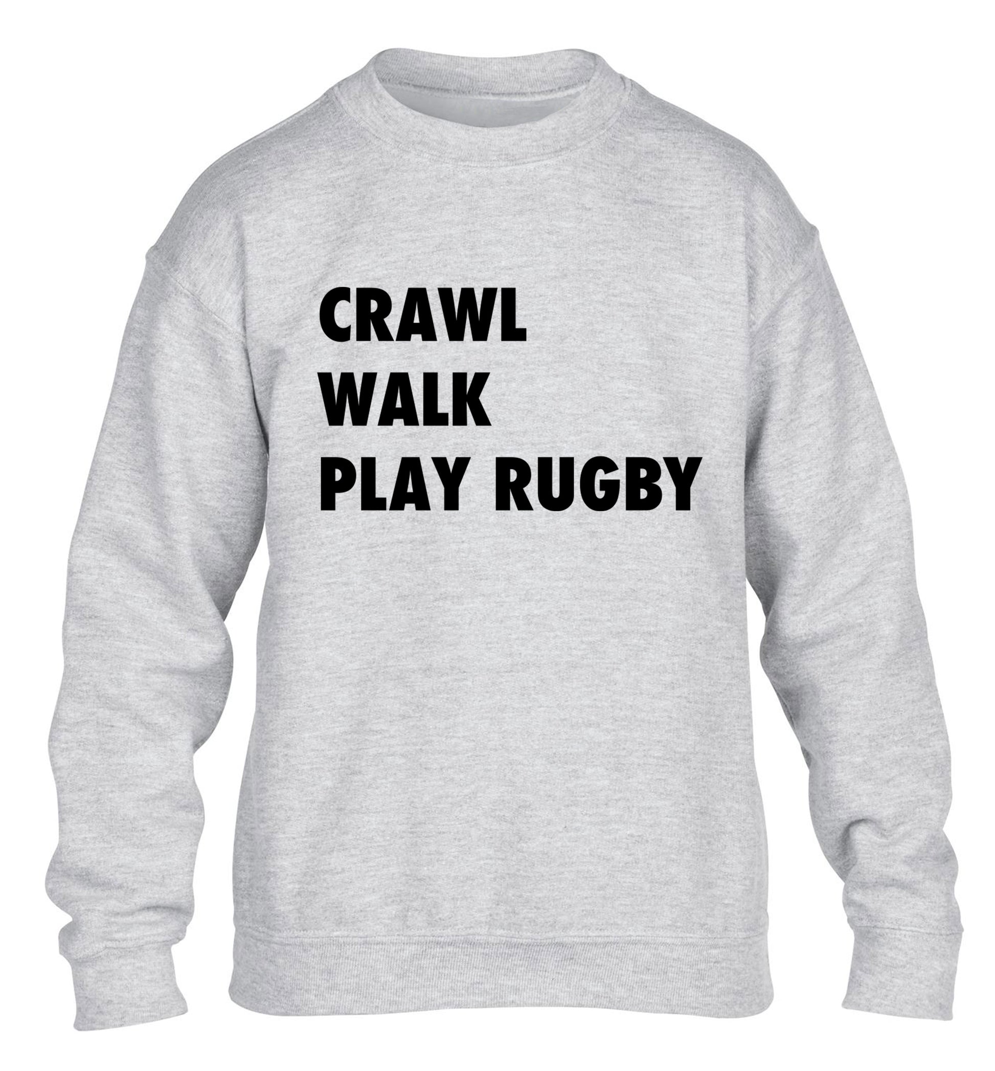 Eat, sleep, play rugby children's grey sweater 12-13 Years