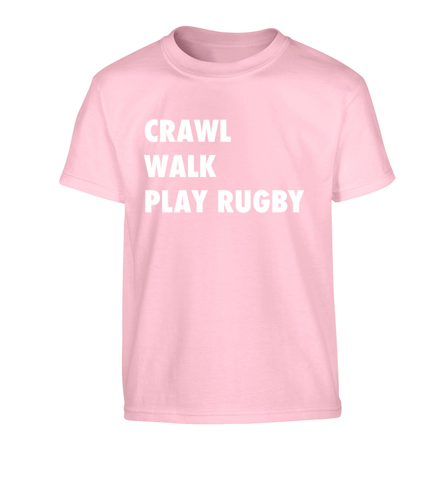 Eat, sleep, play rugby Children's light pink Tshirt 12-13 Years