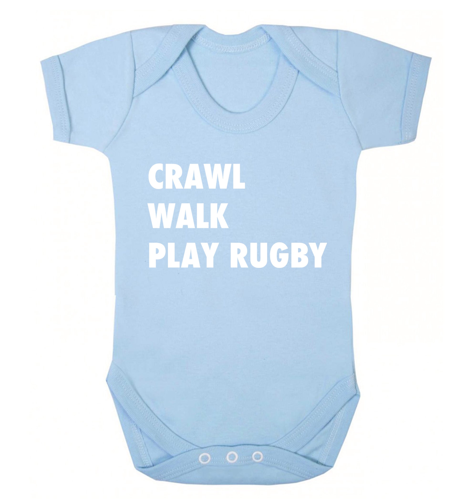 Eat, sleep, play rugby Baby Vest pale blue 18-24 months