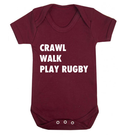 Eat, sleep, play rugby Baby Vest maroon 18-24 months