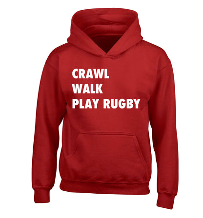 Eat, sleep, play rugby children's red hoodie 12-13 Years
