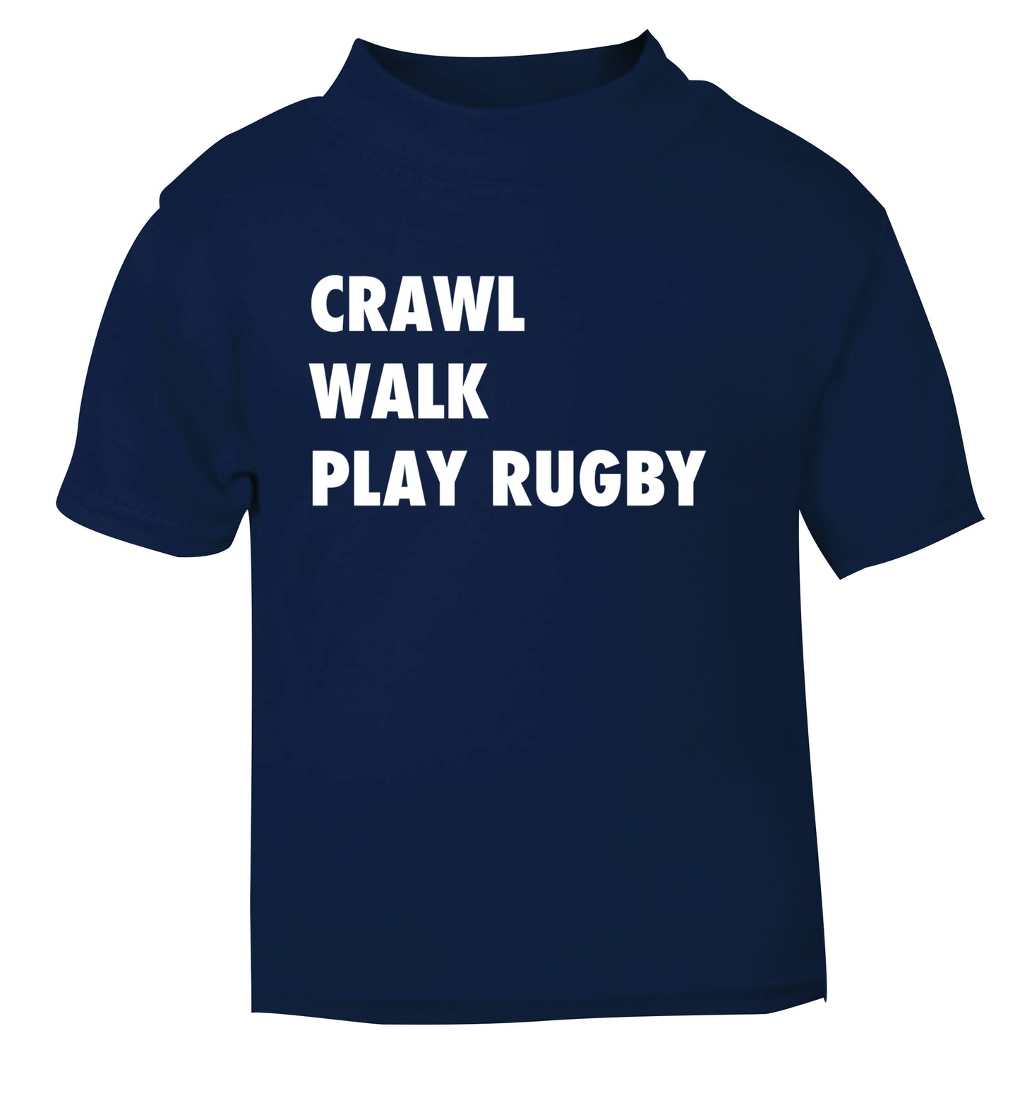 Eat, sleep, play rugby navy Baby Toddler Tshirt 2 Years