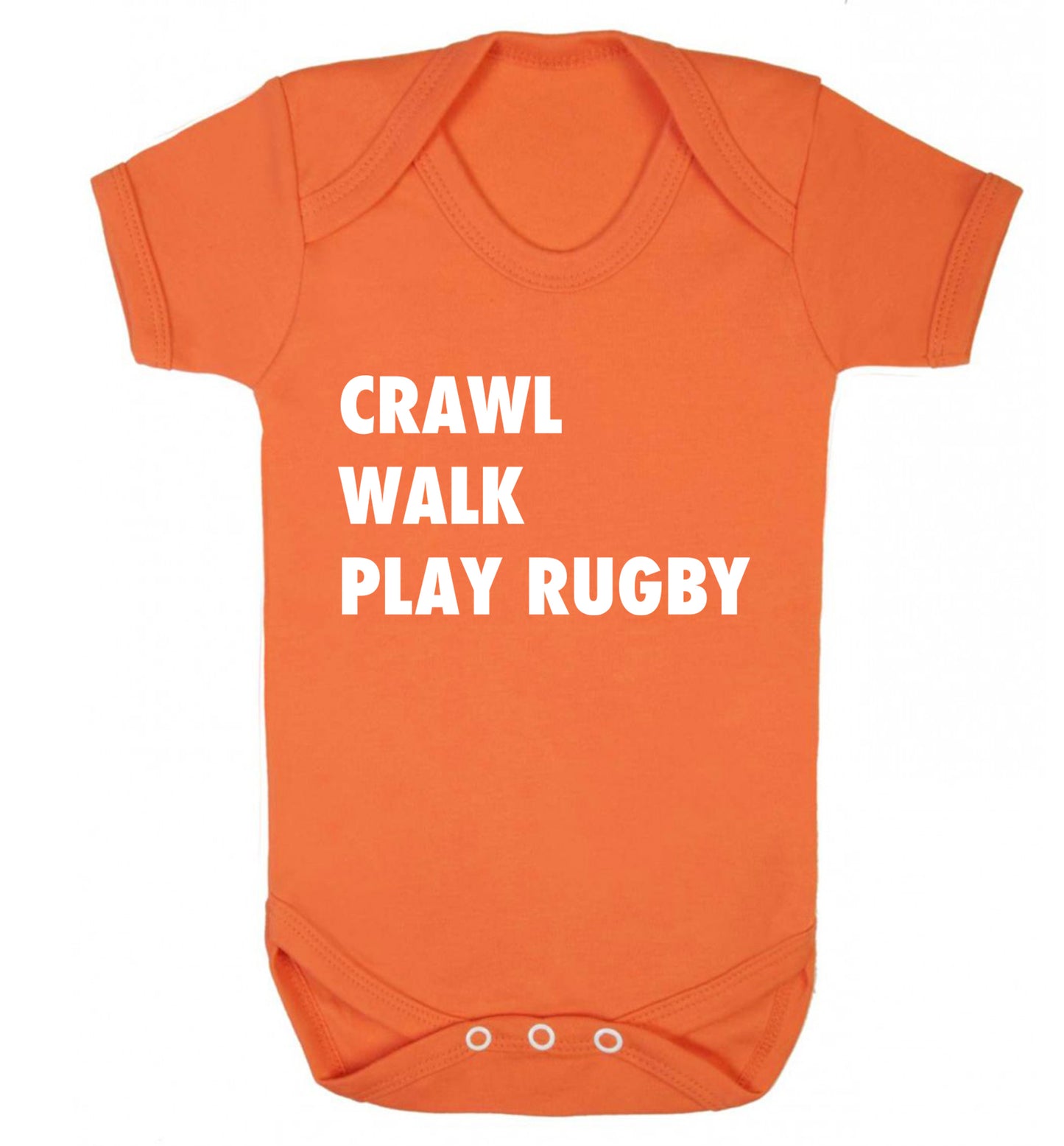 Eat, sleep, play rugby Baby Vest orange 18-24 months