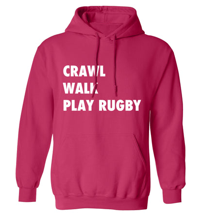 Eat, sleep, play rugby adults unisex pink hoodie 2XL