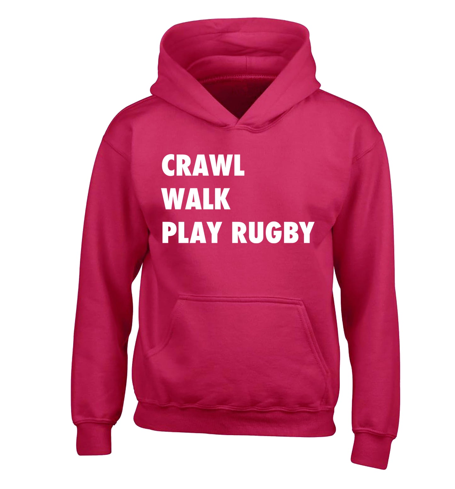 Eat, sleep, play rugby children's pink hoodie 12-13 Years