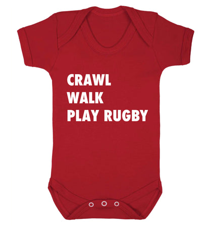 Eat, sleep, play rugby Baby Vest red 18-24 months