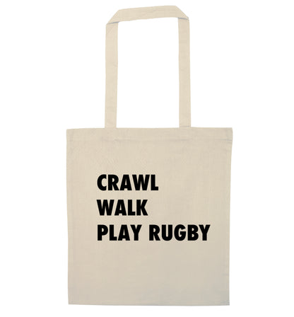 Eat, sleep, play rugby natural tote bag