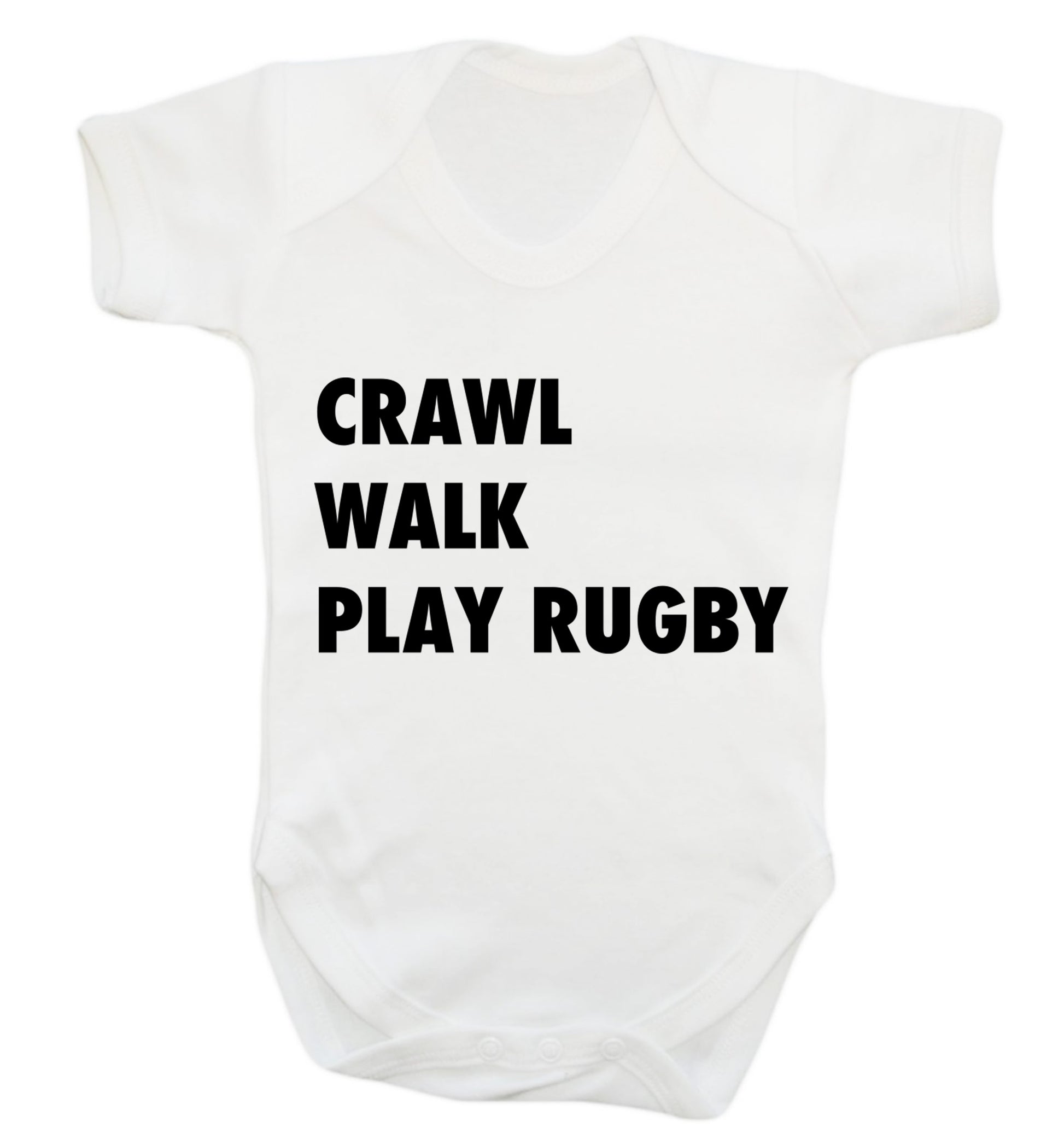 Eat, sleep, play rugby Baby Vest white 18-24 months