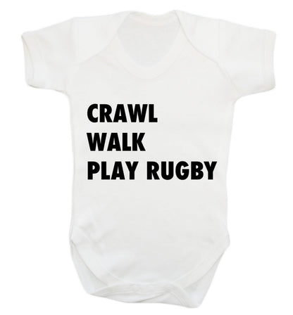 Eat, sleep, play rugby Baby Vest white 18-24 months