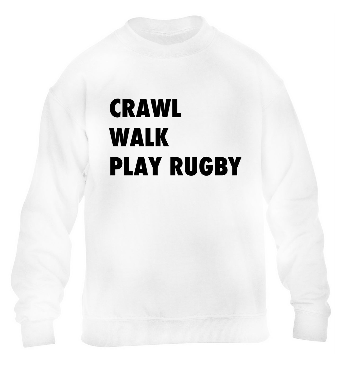 Eat, sleep, play rugby children's white sweater 12-13 Years