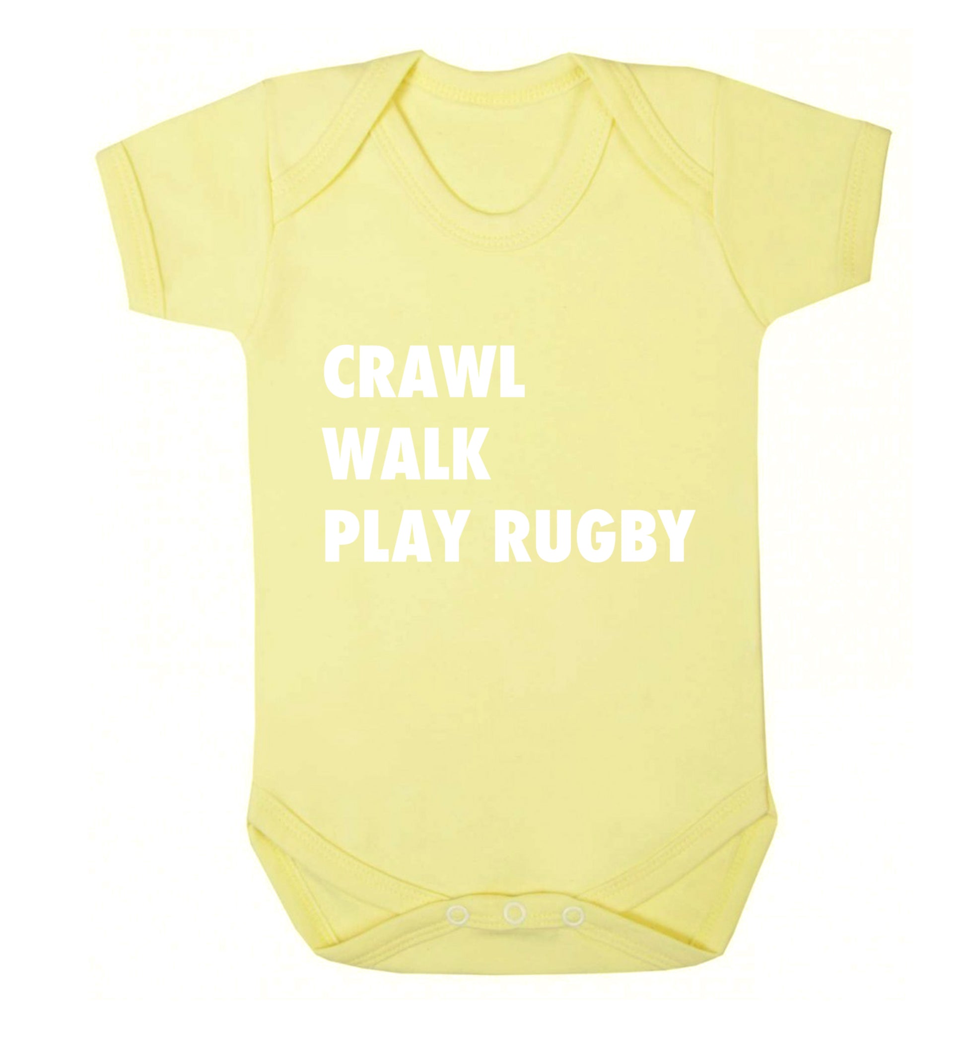 Eat, sleep, play rugby Baby Vest pale yellow 18-24 months