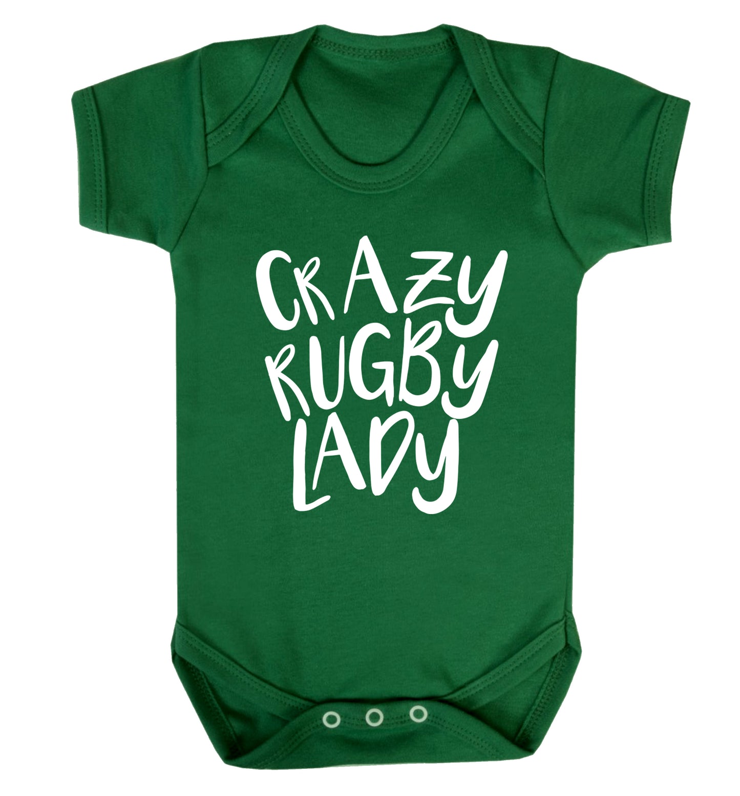 Crazy rugby lady Baby Vest green 18-24 months