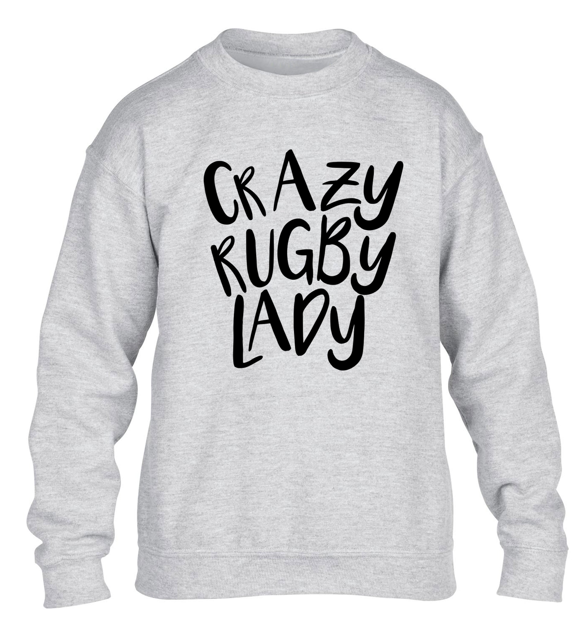 Crazy rugby lady children's grey sweater 12-13 Years