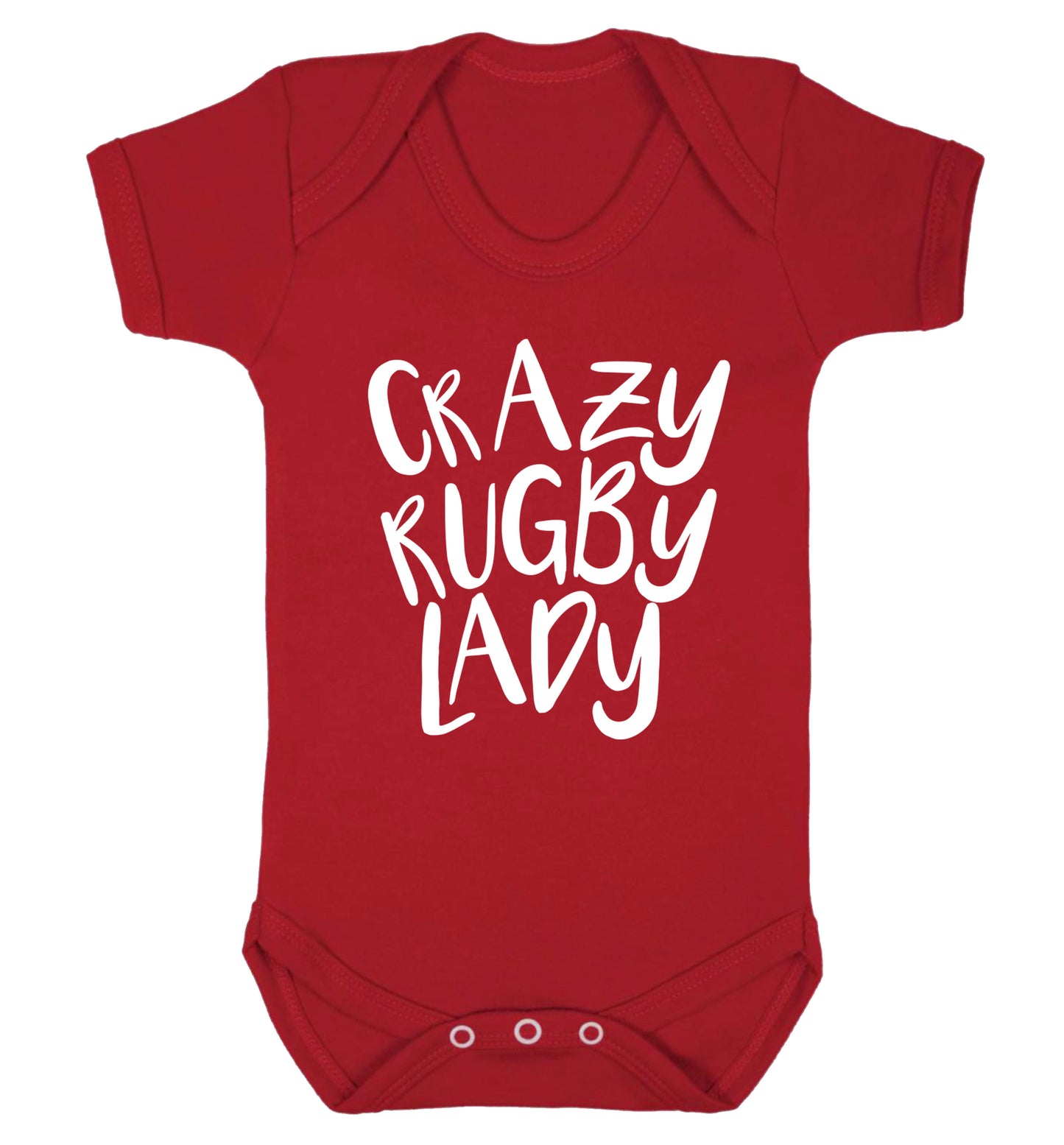 Crazy rugby lady Baby Vest red 18-24 months