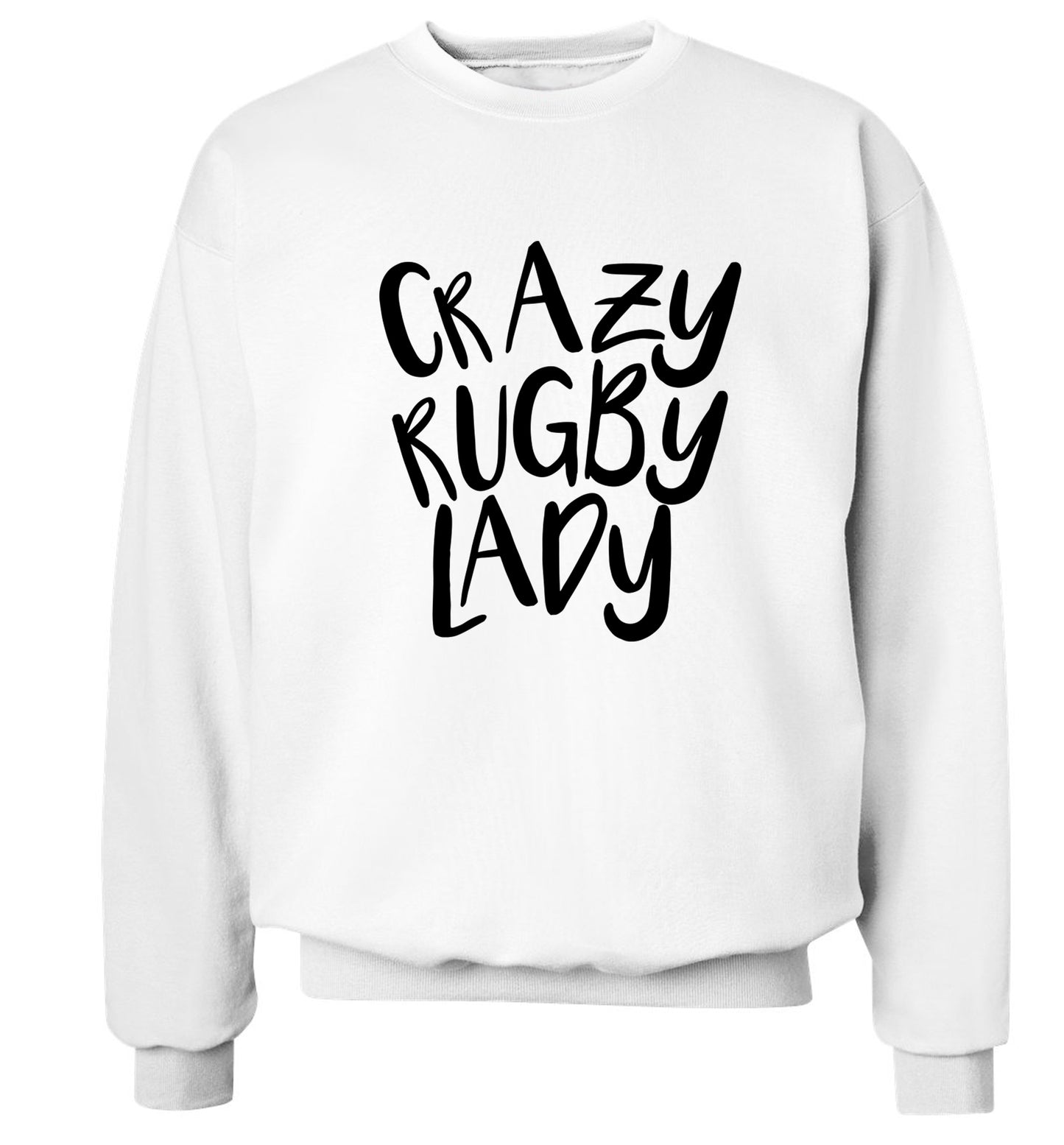 Crazy rugby lady Adult's unisex white Sweater 2XL