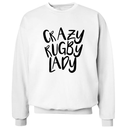 Crazy rugby lady Adult's unisex white Sweater 2XL