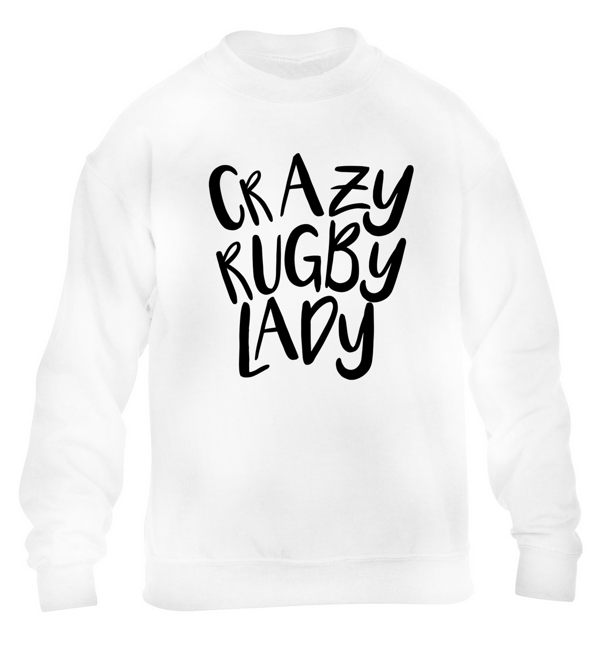 Crazy rugby lady children's white sweater 12-13 Years