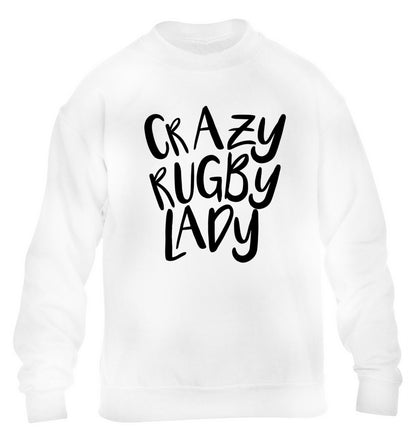 Crazy rugby lady children's white sweater 12-13 Years