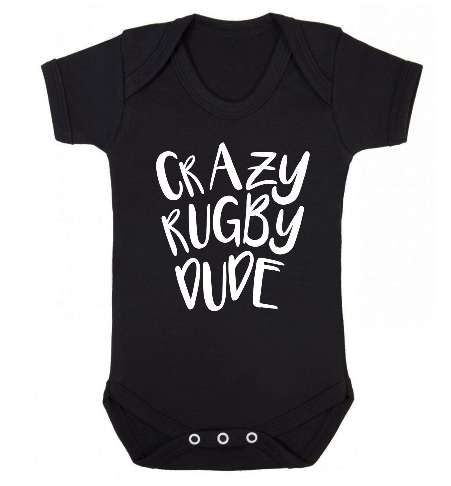 Crazy rugby dude Baby Vest black 18-24 months