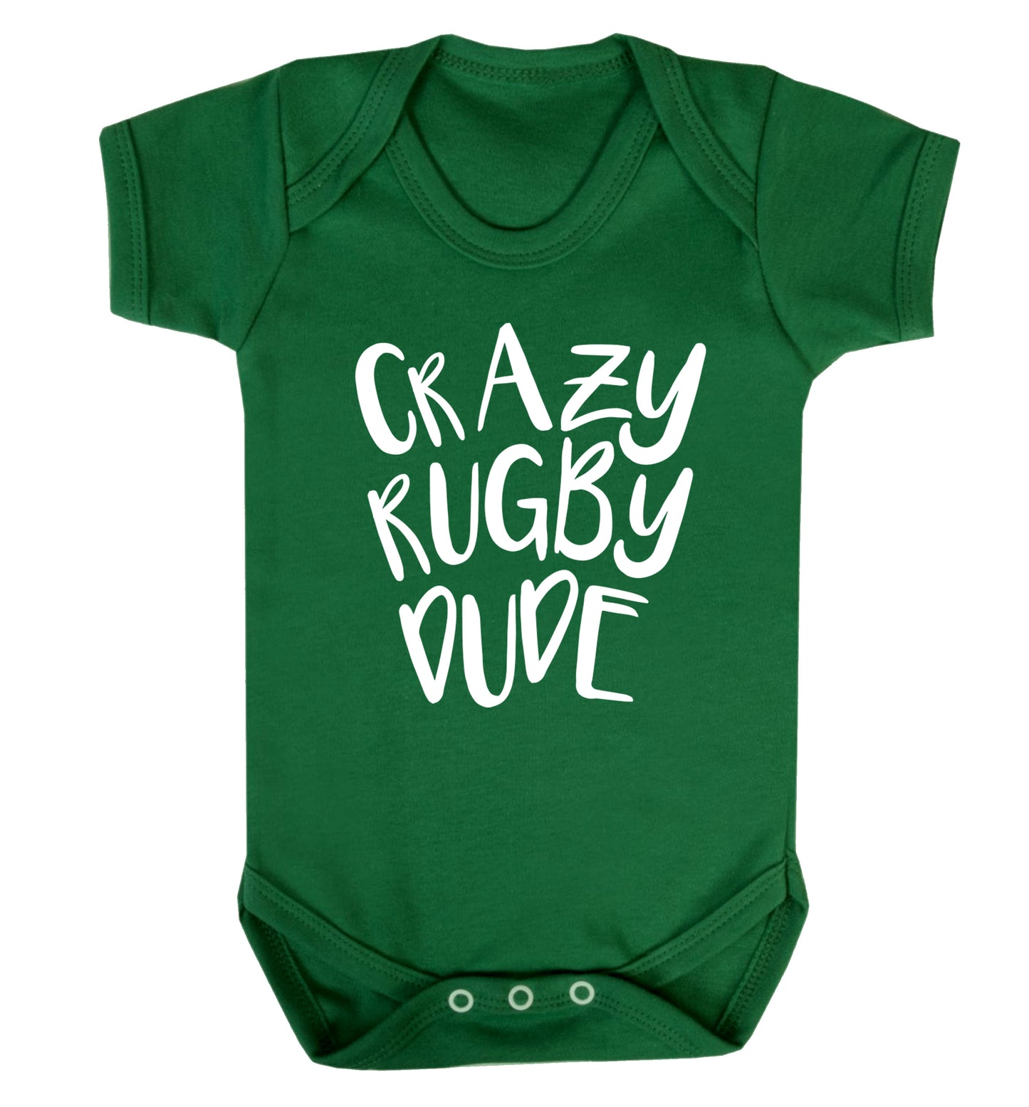 Crazy rugby dude Baby Vest green 18-24 months