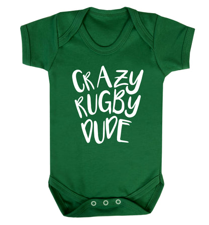 Crazy rugby dude Baby Vest green 18-24 months