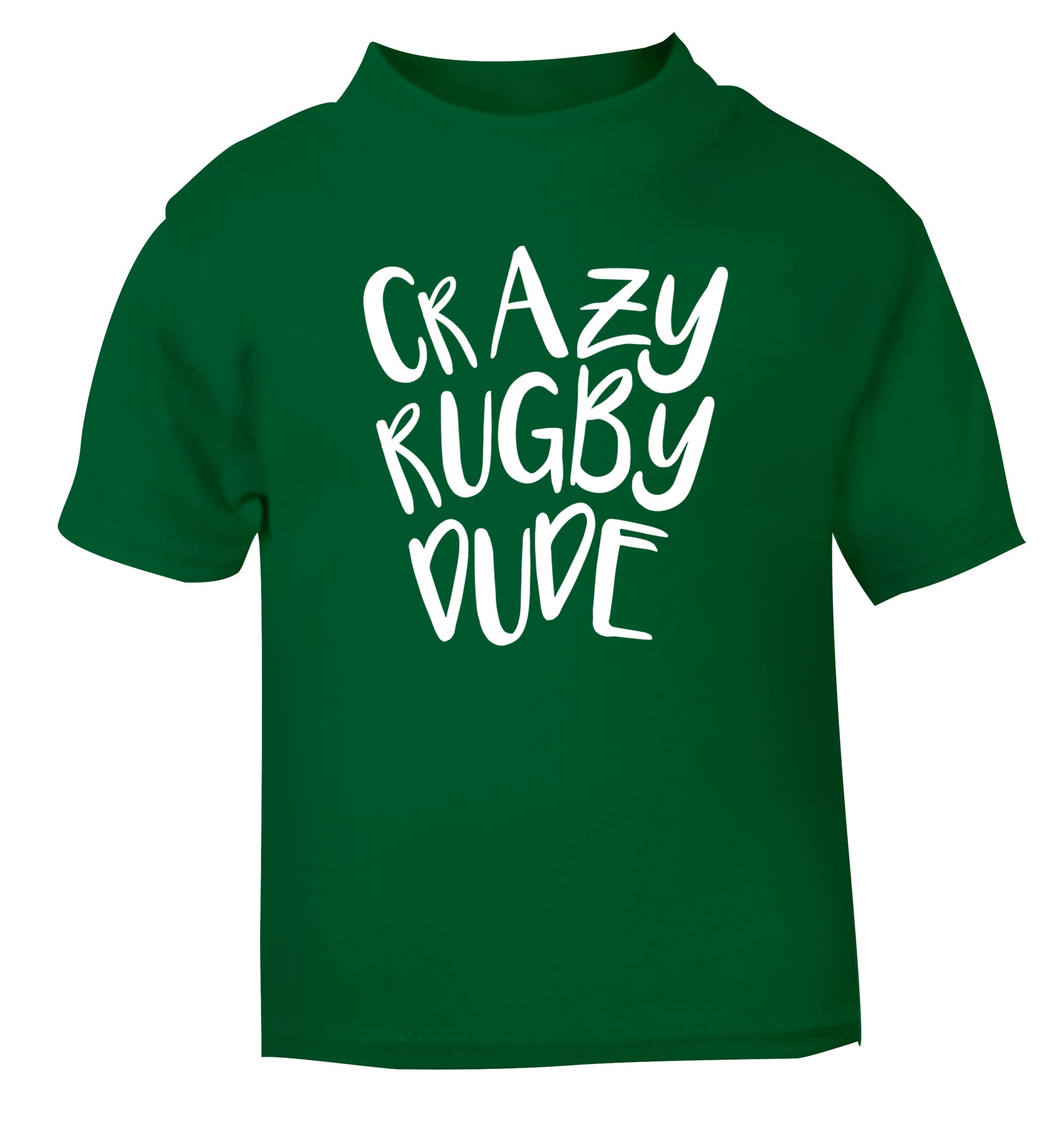 Crazy rugby dude green Baby Toddler Tshirt 2 Years