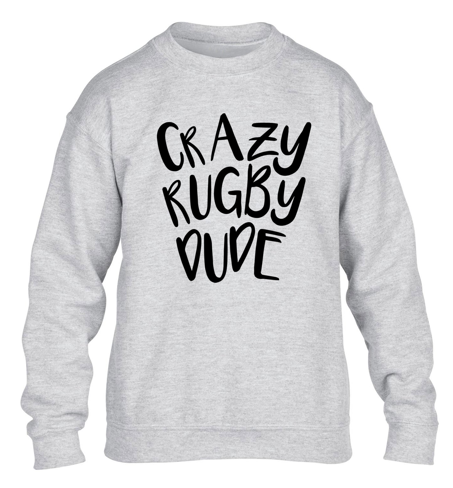 Crazy rugby dude children's grey sweater 12-13 Years