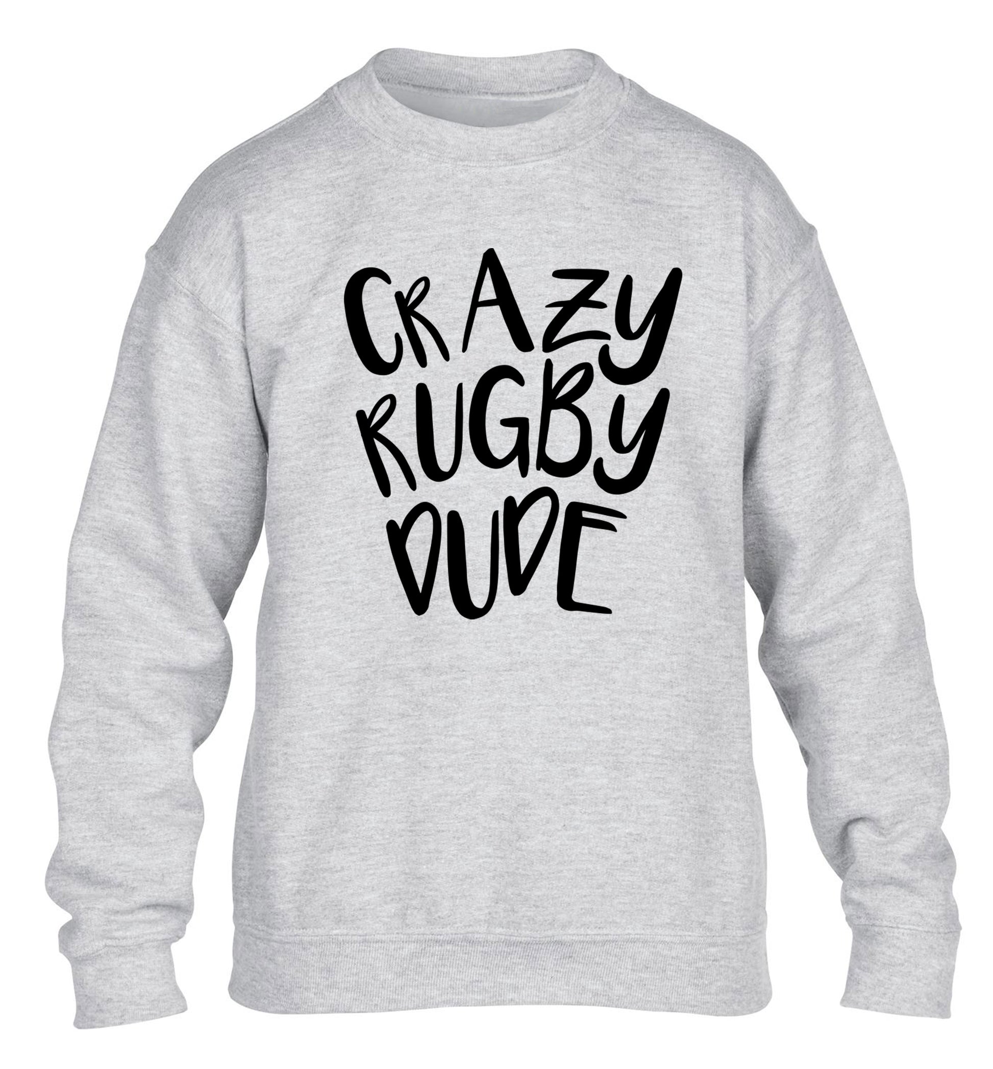 Crazy rugby dude children's grey sweater 12-13 Years