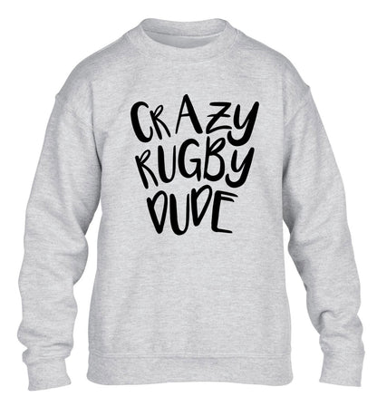 Crazy rugby dude children's grey sweater 12-13 Years