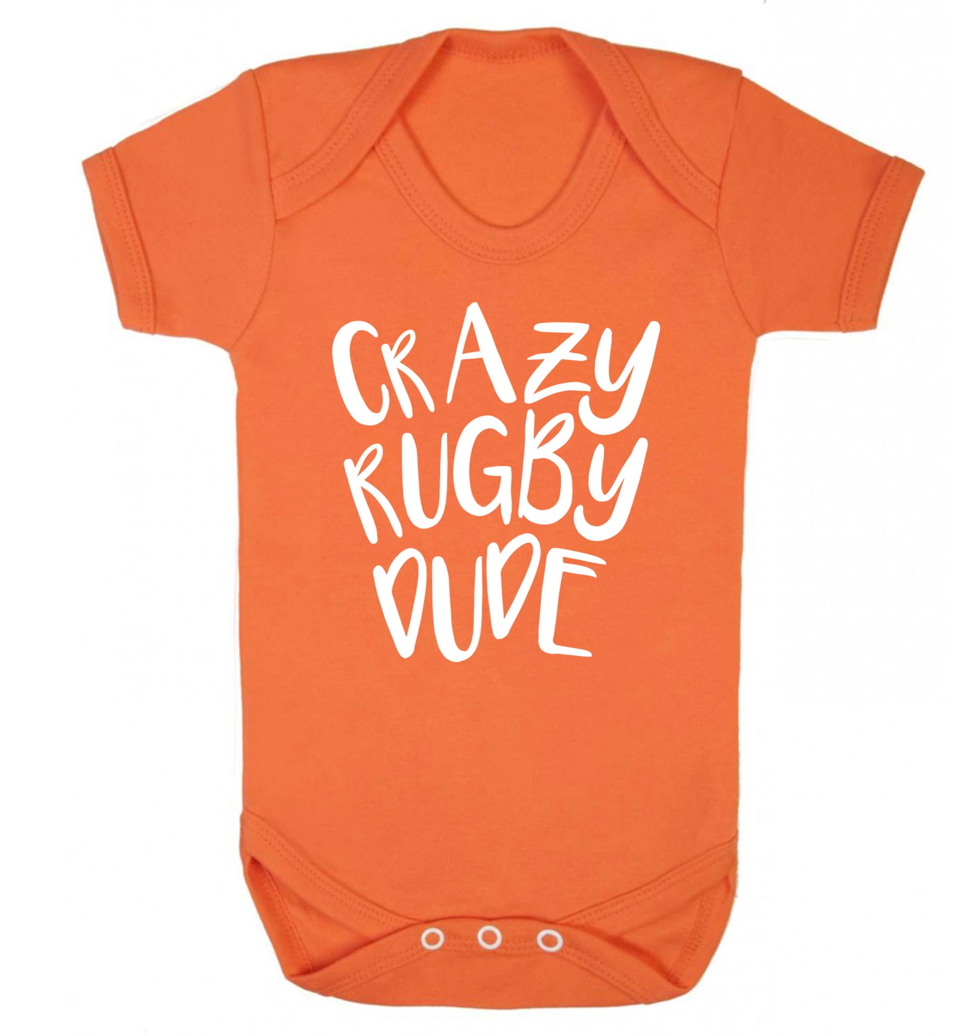 Crazy rugby dude Baby Vest orange 18-24 months